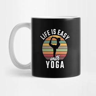 Life is easy with Yoga Retro Yoga Mug